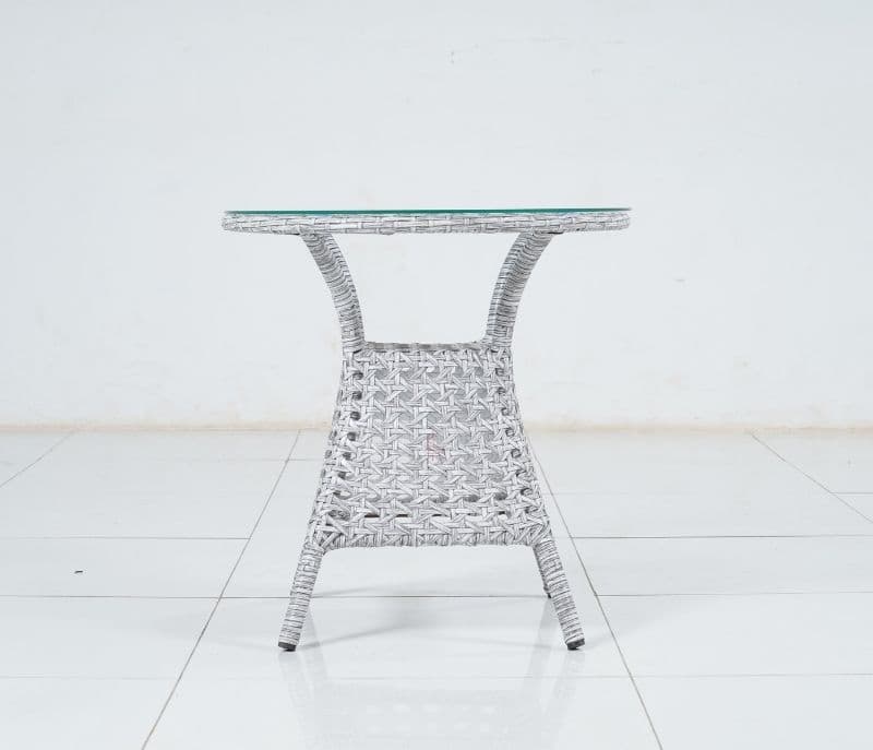 Image 3 for Eloise White And Wicker Outdoor Table