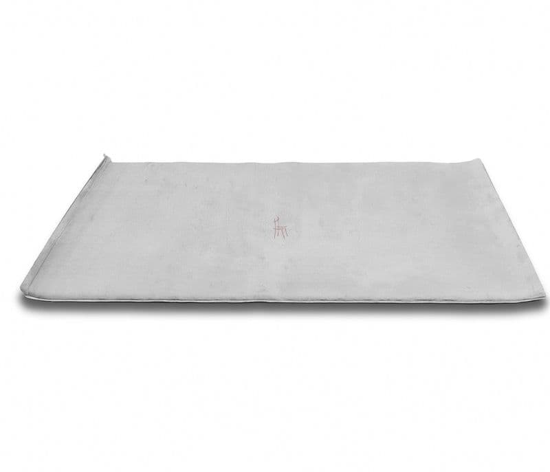 Image 1 for Rabbit Fur Carpet Size 4X6 Silver Polyester (SKN OTD)